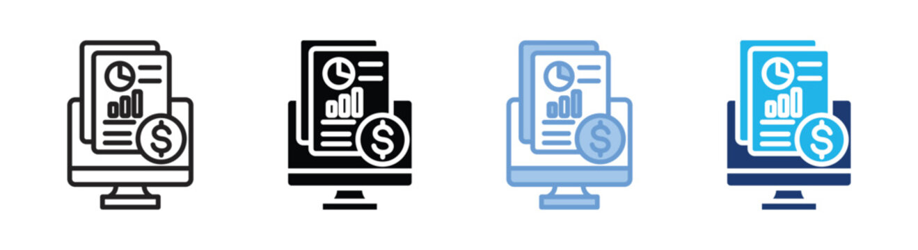 Accounting icon set multiple style collection