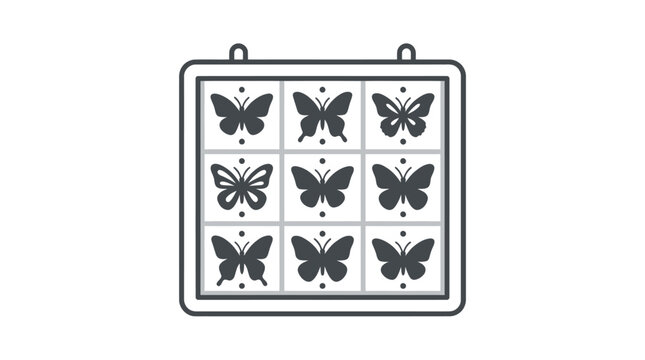 Black butterflies on white background.
