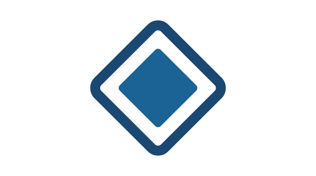 Blue Diamond Shape Graphic Symbol Icon.