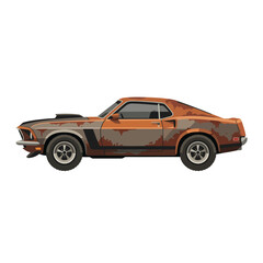 Obraz premium Rusty Vintage Sports Car Illustration - Classic Automobile Art