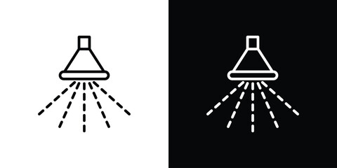 Shower down icon. linear symbols in black and white © jota