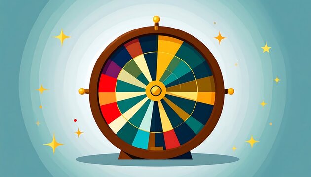 Colorful Spinning Wheel Game Show Fortune Chance Decision