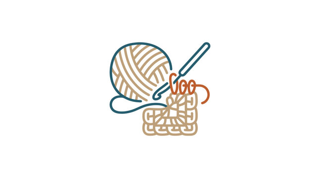 Crochet Hook and Yarn Ball.