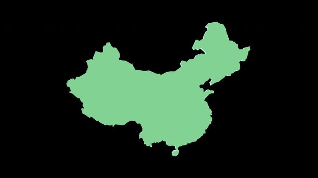 China green 3D map spin perfect 10 second loop black background