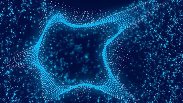Abstract blue particle wave pattern