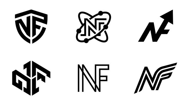 Collection of NF Monogram Logos in Various Styles.