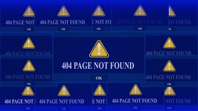 404 Page Not Found Alert Warning Error Window Pop-up Notification Box On Black Screen. Website error design icon, Error app development, and social media.