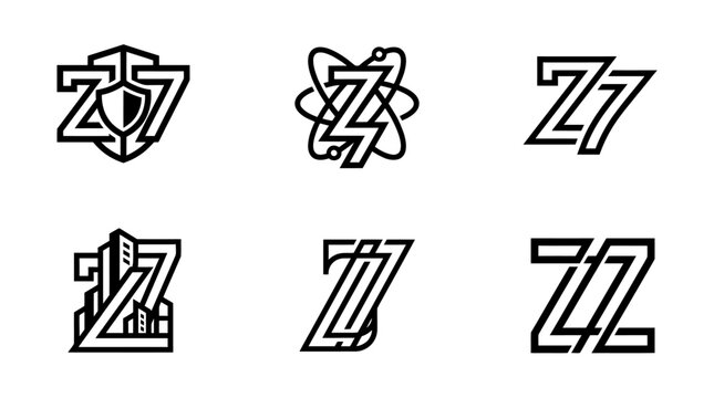 Collection of Z7 Letter Logo Designs for Modern Branding and Identity.