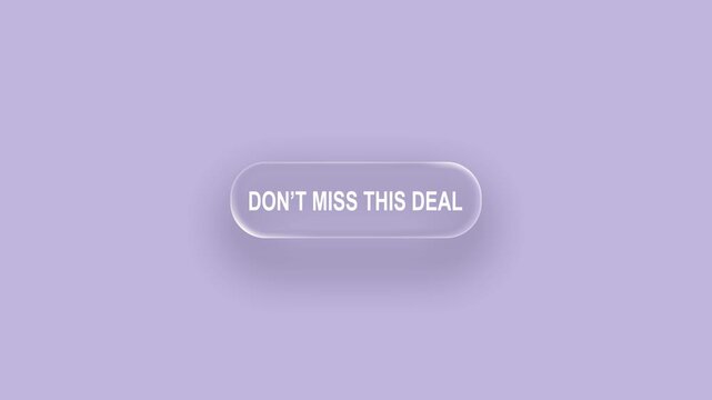 Buy now glassmorphism button on purple background
A modern glassmorphism style button with the text Buy Now, featuring a frosted glass effect on a soft purple background for web or app design.