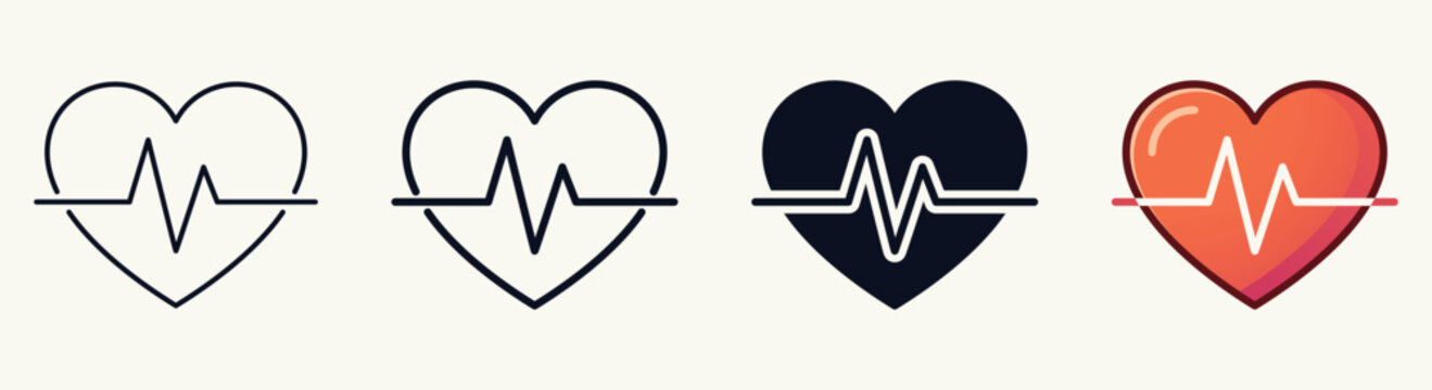 Heartbeat Pulse Line Elements Collection