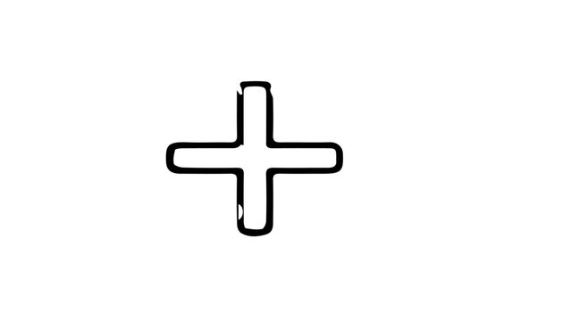 Plus sign icon, black plus symbol, addition mark, vector graphic