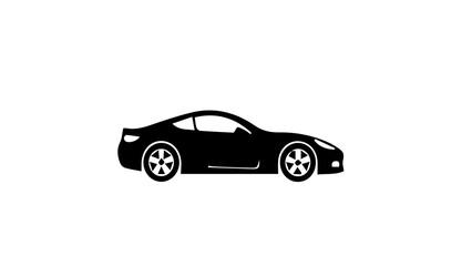 Fototapeta premium Black car silhouette, side view, modern vehicle icon, automotive graphic
