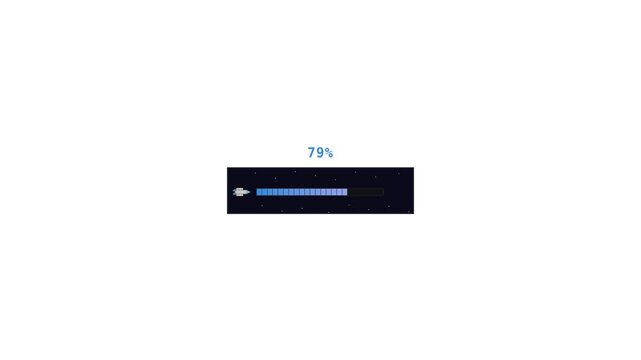 Pixel Spaceship Warp Charge Bar Retro Space Game Loading Animation UI