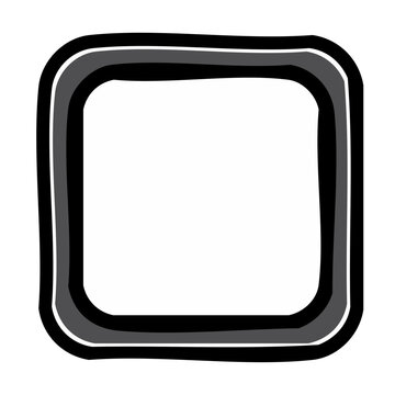 Hand-drawn rounded square frame with black and gray borders