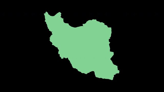 Iran green 3D map spin perfect 10 second loop black background