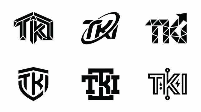 Collection of TKI Letter Logos in Various Modern and Geometric Styles.