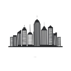 Obraz premium Flat Design City Skyline Silhouette Vector