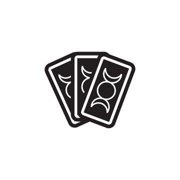 Vector tarot cards icon. Flat illustration of cards  isolated on white background. Icon vector illustration sign symbol.