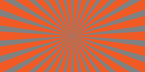 Fototapeta premium Retro sunburst background with orange and grey rays
