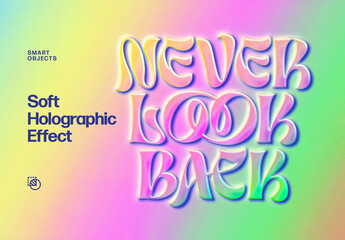 Soft Holographic Text Effect For Branding And Social Media Design