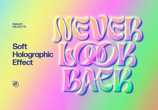 Soft Holographic Text Effect For Branding And Social Media Design