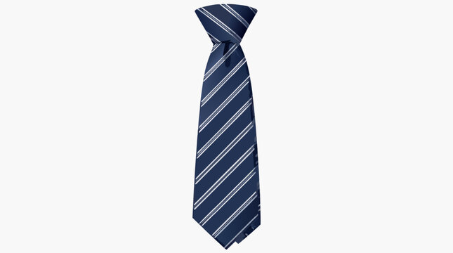A clean flat vector illustration of a classic striped men's necktie against a light background, perfect for business fashion editorial art, menswear branding, and professional dress code promotional d