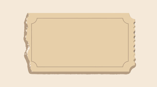 A clean flat vector illustration of a paper admission ticket stub with a torn edge on a light background, well-suited for event promotion materials, entertainment apps, and ticketing platform designs.