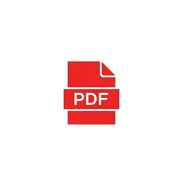 Red PDF document icon on white background.