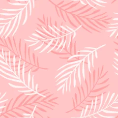 Vector seamless pattern with hand drawn palm leaves. Cute jungle design for textile, backgrounds, wallpaper, wrapping paper, digital prints. © Anna