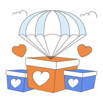 An illustration design of parachute delivery