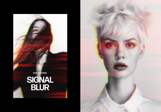 Vertical Signal Blur Photo Effect For Poster And Social Media Design