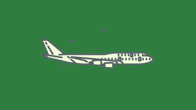 Airplane on the plane is isolated on green screen background