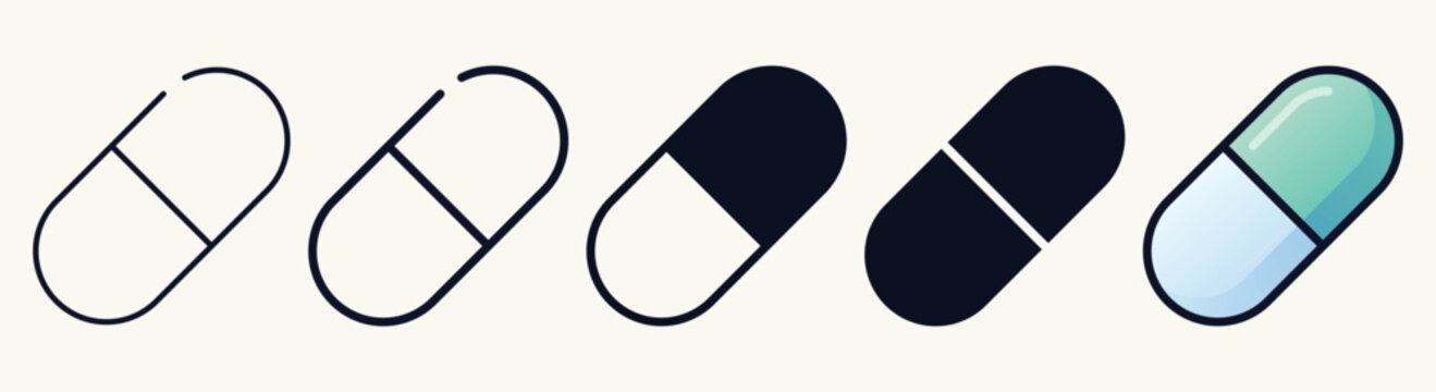 Pill Capsule Icon Set