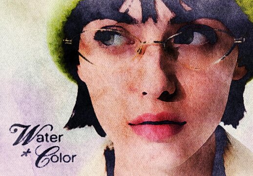 Watercolor Paint Card Photo Effect For Poster And Print Design