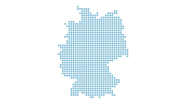 Germany map dotted vector template with blue halftone dot pattern design for travel poster banner background social media post infographic and geography presentation illustration