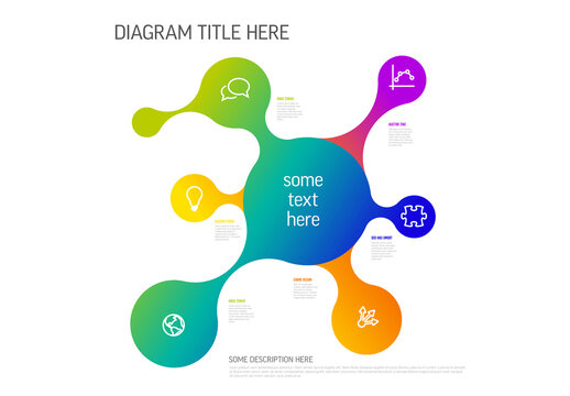 Colorful Gradient Infographic Diagram with Abstract Metaballs Shape