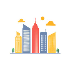Fototapeta premium Colorful city skyline vector illustration