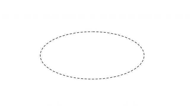 4 Seamless Animated Oval Dashed Rings, UI Highlight Elements (8s Loop Each). Set. Black	