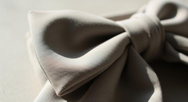 Elegant Bow Tie Close Up - Soft Fabric and Subtle Shadows.