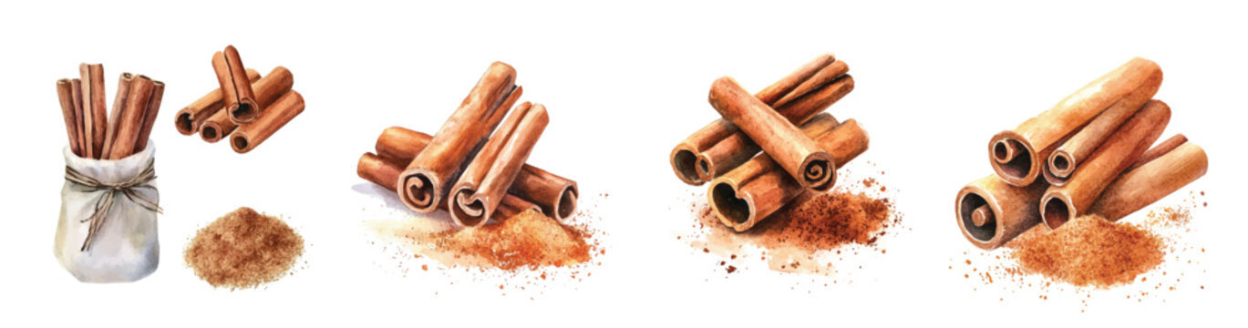 An Imaginary Minimalistic 2D flat icon ground cinnamon, modern element in vector and EPS format, isolated on a white background, Watercolor painting design, collection artwork