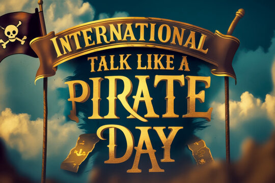 Banner Poster Greeting Card sea party holiday international talk like a pirate day AI Generative