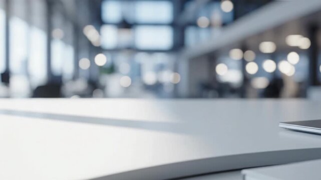 White desk surface with soft lighting and shadow transitions