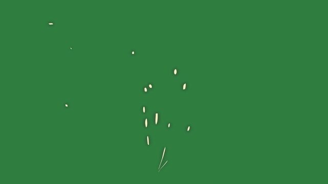 Hole and clock white outline broken window isolated on green screen background