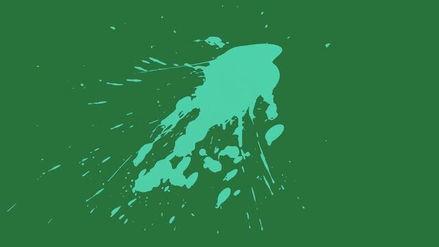 White border and this is picture of person riding snowboard down hill black image on skateboard splash paint isolated on green screen background