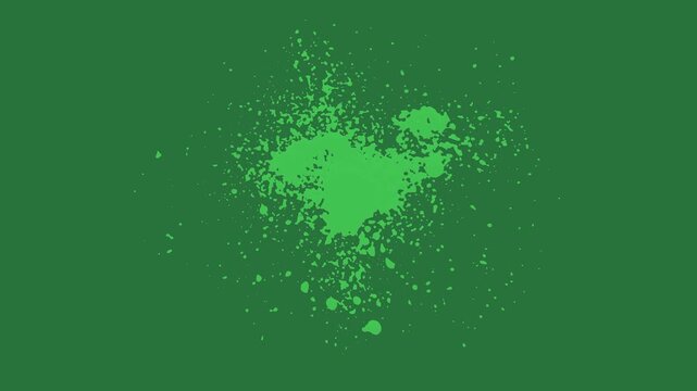 White border and screen splash of paint isolated on green screen background