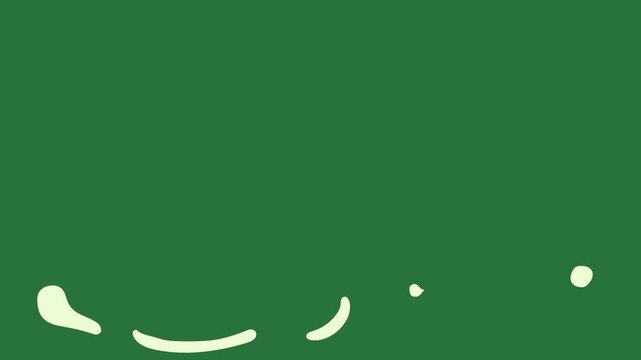 A white bird on green background and with smiley face mustache it border phone icon dots isolated on green screen background