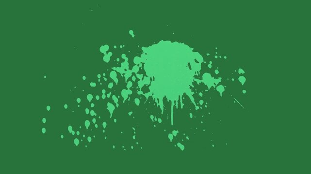 White border and the shape of heart paint splashs on black splash isolated on green screen background
