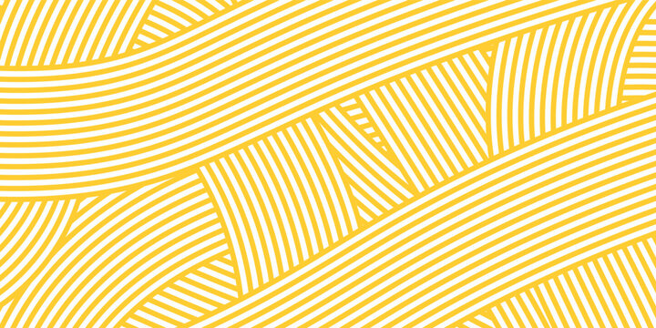 Yellow and white waves seamless pattern. Linear vector ornament.