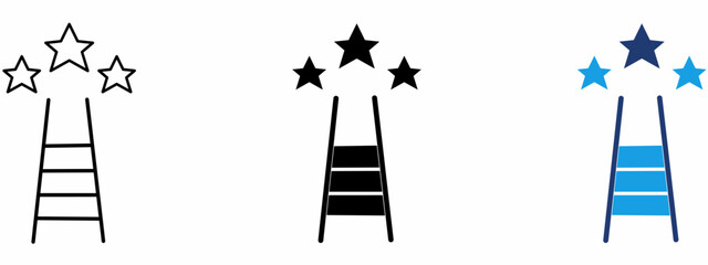 Career Success Ladder icon collections. Containing Growth, Promotion, Goals, Stars and more icons. © Rayhan