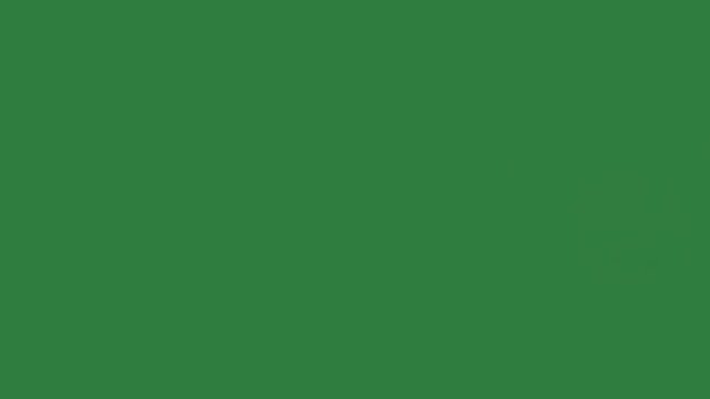 Yellow fire on flame red heart it fireball in the sky isolated on green screen background